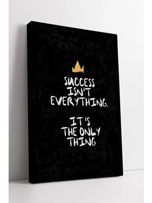Mushen Studio Success Isn’t Everything Yazılı Taç Simgeli Minimal Siyah Tipografi  Dekoru Kanvas Tablo Duvar Dekor