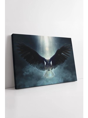 Mushen Studio Karanlık Bulutlar Arasında Işığa Yükselen Kartal Güç Temalı Atmosferik  Dekoru Kanvas Tablo Duvar De