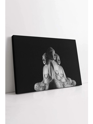 Mushen Studio Buda Heykeli , Siyah Beyaz Dekoratif Kanvas, Hindu Tablo, Dekoratif Hd Baskı Kanvas Tablo Duvar Deko