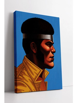 Mushen Studio Luke Cage Tarzı Güçlü Portre Illüstrasyon  Modern Erkek Profil Duvar Dekoru Kanvas Tablo Duvar Dekor