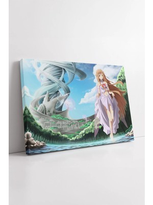 Mushen Studio Asuna Fantastik Anime Sahnesi Sword Art Online Işıklı Manzara Temalı  Dekorasyon Kanvas Tablo Duvar