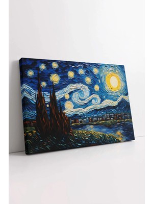 Mushen Studio Van Gogh Yıldızlı Gece , Yıldızlı Gece Tablo, Van Gogh Kanvas, Klasik Tablo Kanvas Tablo Duvar Dekor