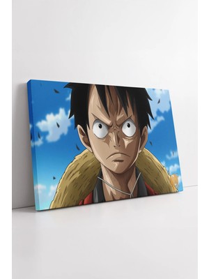 Mushen Studio Anime One Piece Luffy Kararlı Bakış Sahnesi Epik Ifade Detaylı Çizim Tarzı Dekoratif Kanvas Tablo Du