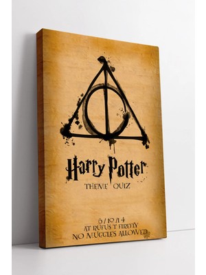 Mushen Studio Harry Potter Tema Sembolleri Retro Parşömen Stilde Büyü Dünyası Konsept Kanvas Duvar Dekoru Kanvas T