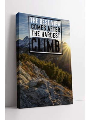 Mushen Studio Dağ Manzaralı Ilham Verici Climb Sözlü Yükseliş Temalı Motivasyon  Dekoru Kanvas Tablo Duvar Dekoru