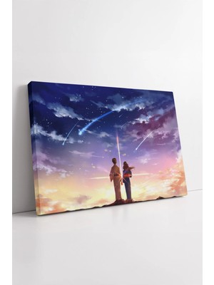 Mushen Studio Kimi No Na Wa Gökyüzü Çift Anime  Meteor Işığı Romantik Manzara Ev Duvar Dekoru Kanvas Tablo Duvar D