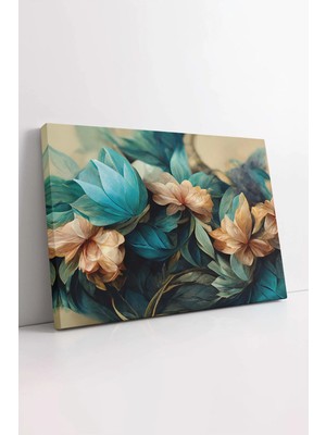 Mushen Studio Mavi Lotus Çiçeği , Modern Dekoratif , Lüks Mavi Çiçekler Kanvas Kanvas Tablo Duvar Dekoru Salon Ofi