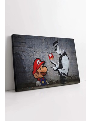 Mushen Studio Mario , Polis Tablo, Mario Mantar Kanvas, Oyun Konsolu Tablo, Lüks Kanvas, Trend Tasarım Kanvas Tabl