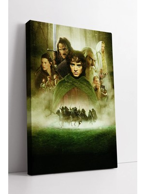 Mushen Studio The Lord Of The Rings Fellowship Efsanevi Kahramanlar Yeşil Ton Fantastik Afiş Kanvas Tablo Duvar De