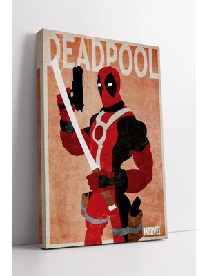 Mushen Studio Retro Deadpool Minimal  Modern Duvar Dekoru ve Genç Odası Için Stil Sahibi Tasarım Kanvas Tablo Duva