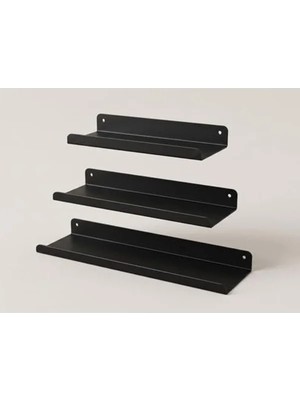 Aesco 3'lü Yapışkanlı Metal Duvar Rafı Seti, Minimalist Tasarım