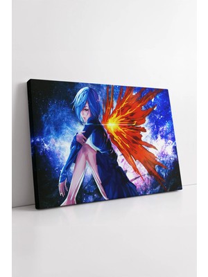 Mushen Studio Tokyo Ghoul Touka Kirishima Aksiyon Sahnesi Anime Ev Odası Dekoratif Renkli Kanvas Tablo Duvar Dekor