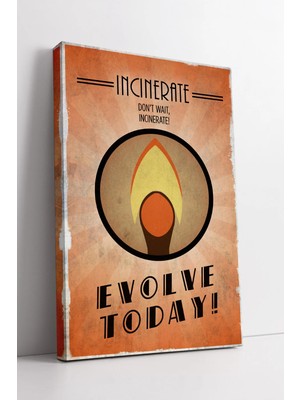 Mushen Studio Incinerate Propaganda  Retro Afiş Tasarım Evolve Today Vintage Duvar Sanatı Kanvas Tablo Duvar Dekor