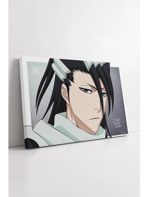 Mushen Studio Bleach Anime Byakuya Kuchiki Portre Minimal Stil Modern Japon Karakter Tasarım Kanvas Tablo Duvar De