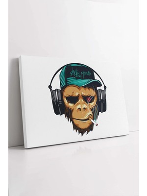 Mushen Studio Maymun Dj , Tasarım Maymun Kanvas, Trend Tasarım Tablo, Dekoratif Hd Baskı Kanvas Tablo Duvar Dekoru