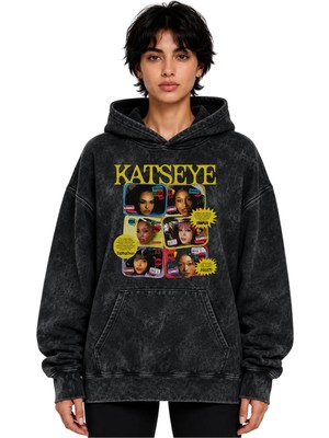 Sevbano Katseye Kpop Müzik Grubu Baskılı Unisex Oversize Yıkamalı Hoodie Sweatshirt