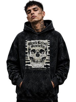 Sevbano Black Label Society Rock Metal Müzik Grubu Baskılı Unisex Oversize Yıkamalı Hoodie Sweatshirt