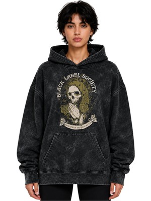 Sevbano Black Label Society Rock Metal Müzik Grubu Baskılı Unisex Oversize Yıkamalı Hoodie Sweatshirt