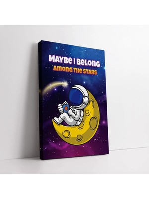 Mushen Studio Uzayda Astronot Kitap Okuyor Kanvas Tablo Duvar Dekoru Salon Ofis Yatak Odası
