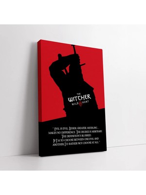 Mushen Studio The Witcher Evil Is Evil Kanvas Tablo Duvar Dekoru Salon Ofis Yatak Odası
