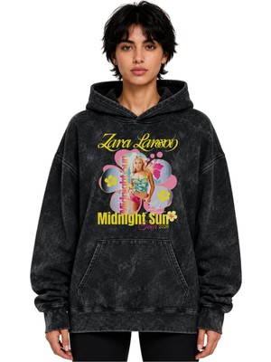 Sevbano Zarıa Larsson Şarkıcı Baskılı Unisex Oversize Yıkamalı Hoodie Sweatshirt