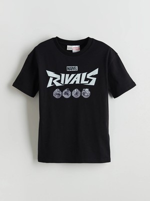 Lc Waikiki Yeni Sezon Bisiklet Yaka Marvel Rivals Baskılı Erkek Çocuk Tişört