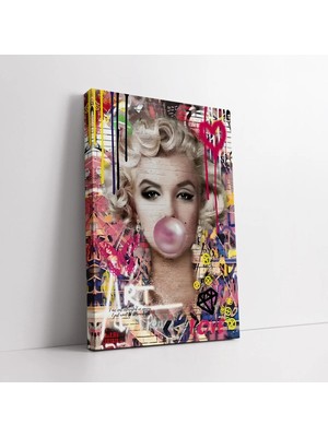 Mushen Studio Marliyn Monroe Sakız Graffiti Kanvas Tablo Duvar Dekoru Salon Ofis Yatak Odası