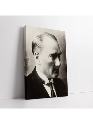 Mushen Studio Siyah Beyaz Mustafa Kemal Atatürk Kanvas Tablo Duvar Dekoru Salon Ofis Yatak Odası