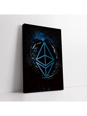 Mushen Studio Ethereum Sembolü Kanvas Tablo Duvar Dekoru Salon Ofis Yatak Odası
