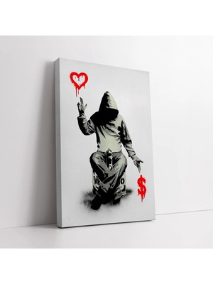 Mushen Studio Banksy Paradan Önce Aşk Kanvas Tablo Duvar Dekoru Salon Ofis Yatak Odası
