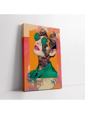 Mushen Studio Sürreal Pop Art Kadın Kanvas Tablo Duvar Dekoru Salon Ofis Yatak Odası