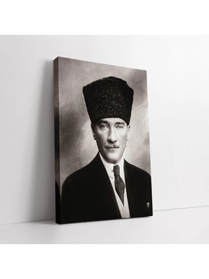 Mushen Studio Gazi Mustafa Kemal Portresi Kanvas Tablo Duvar Dekoru Salon Ofis Yatak Odası