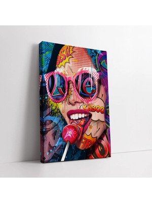 Mushen Studio Pop Art Kadın Graffiti Kanvas Tablo Duvar Dekoru Salon Ofis Yatak Odası