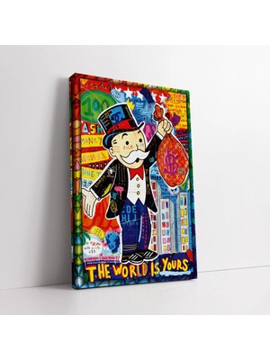 Mushen Studio Pop Art Monopoly Graffiti Kanvas Tablo Duvar Dekoru Salon Ofis Yatak Odası