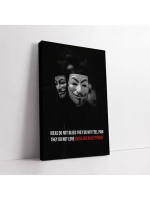 Mushen Studio V For Vendetta Motivasyon Kanvas Tablo Duvar Dekoru Salon Ofis Yatak Odası