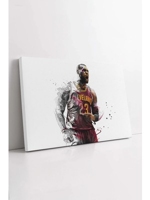 Mushen Studio Efsane Basketbolcu Lebron James Cleveland Cavaliers Spor Basketbol Dekoratif Yatay Kanvas Tablo Duva