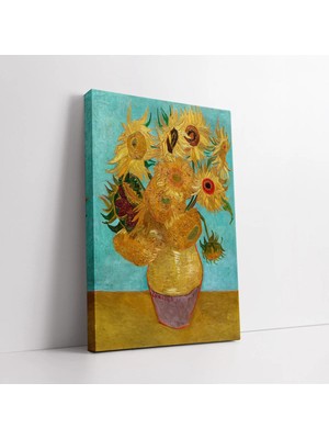 Mushen Studio Ressamlardan Vincen Van Gogh On Iki Ayçiçeği Vazosu Klasik , Vincent Van Gogh Tablosu Kanvas Tablo D