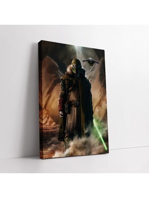 Mushen Studio Star Wars Yeşil Kılıç Kanvas Tablo Duvar Dekoru Salon Ofis Yatak Odası
