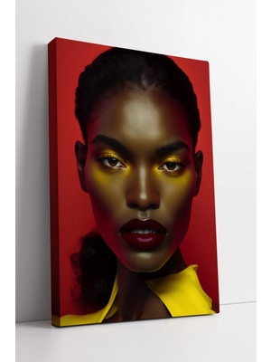 Mushen Studio Modern Portre Sanatı Afrikalı Kadın Tasarım  Estetik Sanatsal Ev Ofis Duvar Dekoru Kanvas Tablo Duva