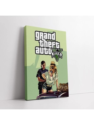 Mushen Studio Oyuncu Odası Gta 5 Oyunu Kanvas Tablo Duvar Dekoru Salon Ofis Yatak Odası