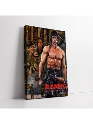 Mushen Studio Rambo Film Afişi Karakteri Kanvas Tablo Duvar Dekoru Salon Ofis Yatak Odası