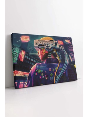 Mushen Studio Bilim Kurgu Cyberpunk Dünyası Dekoratif , Oyuncu Gamer Yayıncı Odası Için Duvar Dekoru Kanvas Tablo
