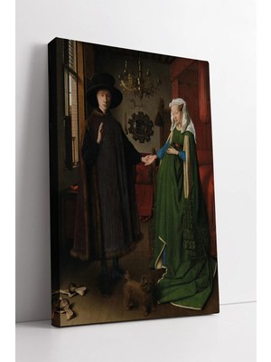 Mushen Studio Arnolfini’nin Evlenmesi  Jan Van Eyck Rönesans Sanat Ev Ofis Duvar Dekoru Kanvas Tablo Duvar Dekoru