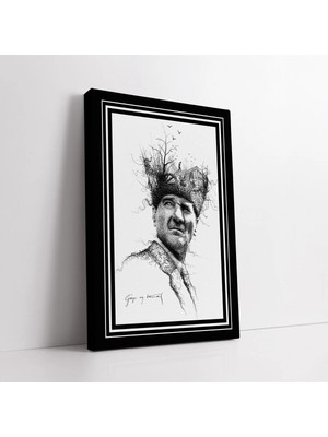 Mushen Studio Sürreal Mustafa Kemal Imzalı Kanvas Tablo Duvar Dekoru Salon Ofis Yatak Odası