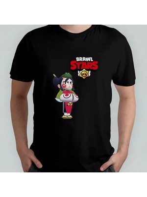 Pixxa Brawl Stars Kaze Unisex %100 Pamuklu Bisiklet Yaka T-Shirt Model 1