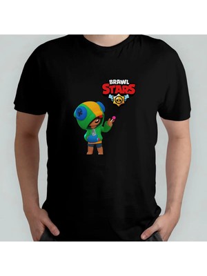 Pixxa Brawl Stars Leon %100 Pamuklu Bisiklet Yaka T-Shirt Model 1