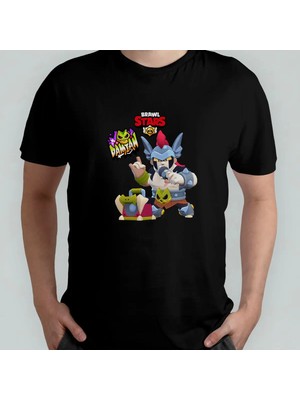 Pixxa Brawl Stars Damian Unisex %100 Pamuklu Bisiklet Yaka T-Shirt Model 2