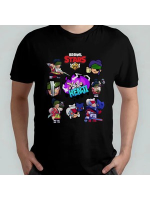 Pixxa Brawl Stars Kenji %100 Pamuklu Bisiklet Yaka T-Shirt Model 2