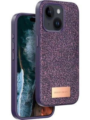 Magicool Onegif  Iphone 15 Bright Simli Kapak - Derin Mor