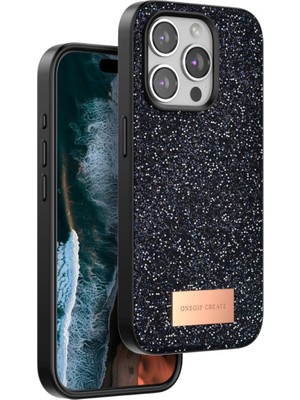Magicool Onegif  Iphone 15 Pro Bright Simli Kapak - Siyah